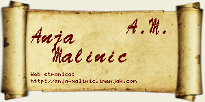 Anja Malinić vizit kartica